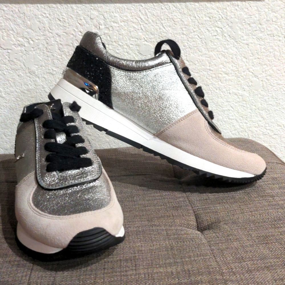 Allie Metallic Leather and Suede Sneaker - Picture 3 of 5